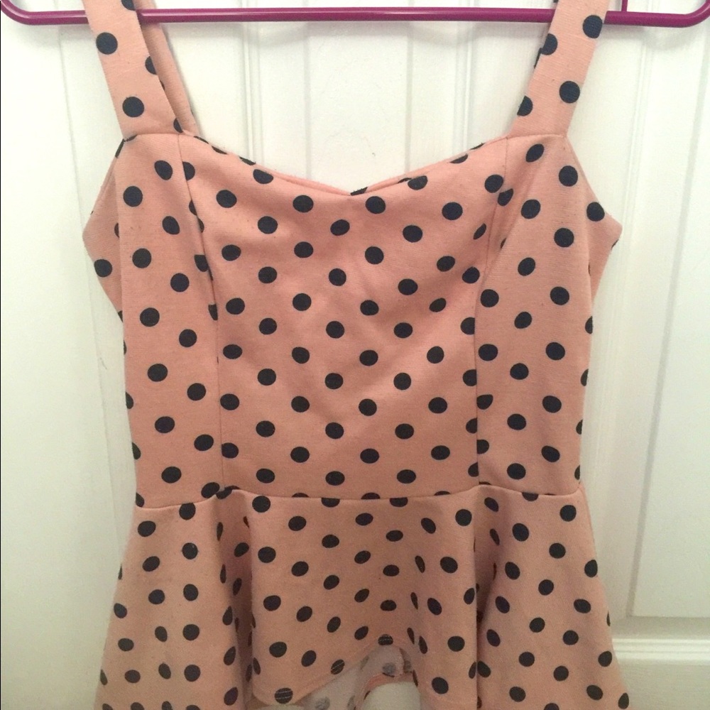 Charlotte Russe,pink, black polka dots(no returns)